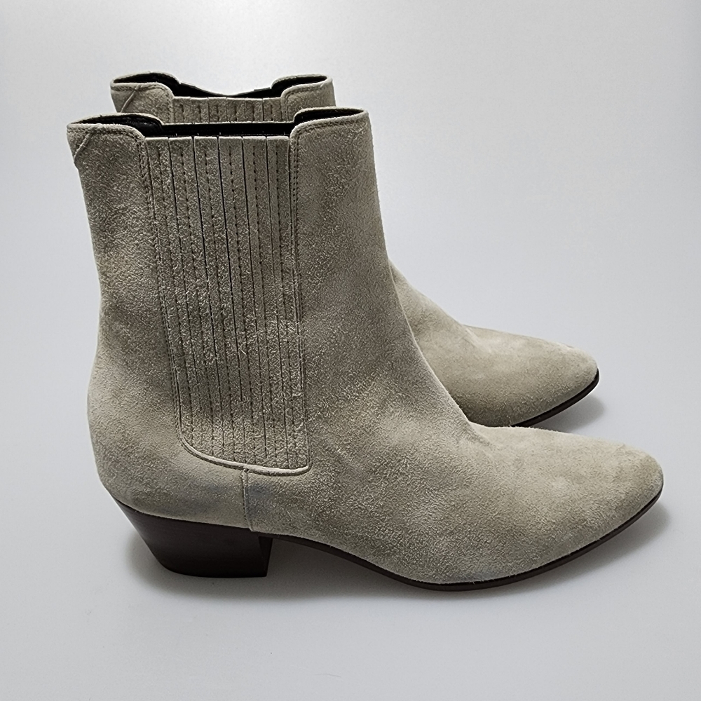 Saint Laurent West 45 Suede Boots Light Grey Women’s EU 37/US 7 $895 - Picture 5 of 9